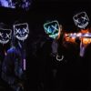 Halloweenowa maska ​​​​na twarz LED