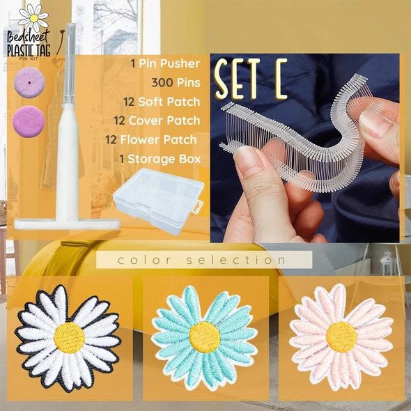 Zestaw plastikowych przypinek do prześcieradła