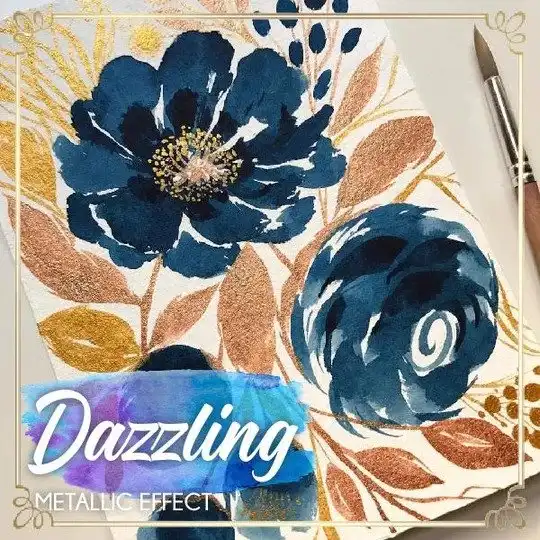 Zestaw akwareli metalicznych Paintic (12 kolorów) - obrazek 2