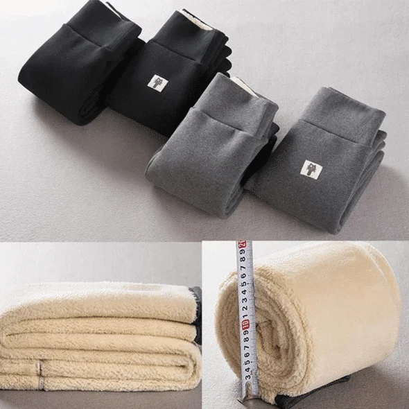 Bardzo grube legginsy z wełny kaszmirowej - obrazek 4